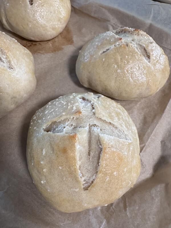 Sourdough Discard Pretzel Buns